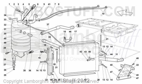 2007 Lamborghini MURCIELAGO LP 640 ROADSTER ENGLAND OIL SYSTEM RADIATOR (117.01.00)